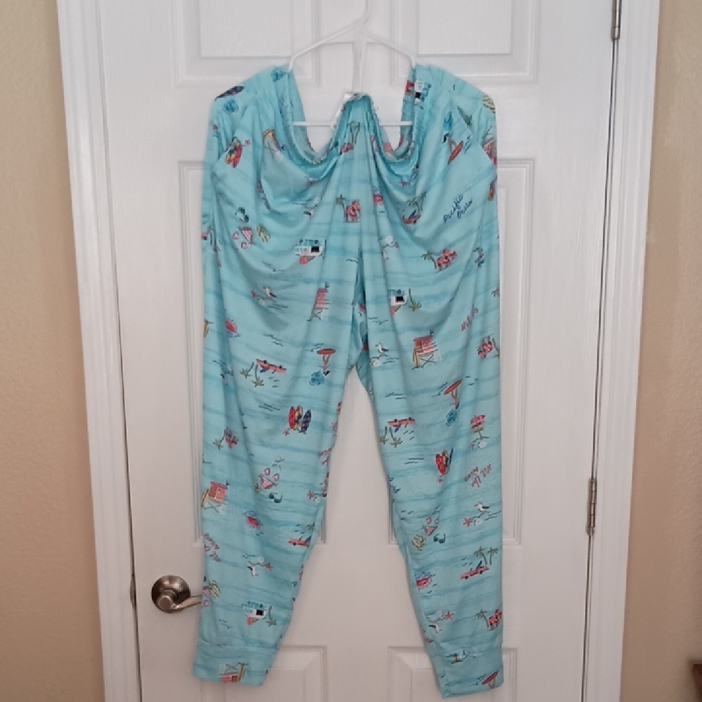 Joyspun Beach Seaside Theme Size 3X Joggers Pajama (b580)